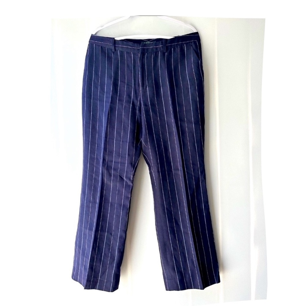 RALPH LAUREN Petite Women’s Navy Blue straight leg slacks dress trouser Size 12P